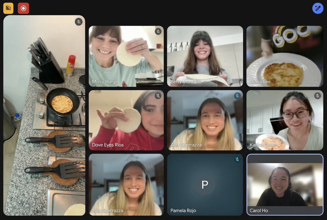Team arepas cook-along